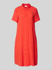 Jake*s Casual Knielanges Hemdblusenkleid mit Strukturmuster Kirsche
