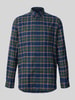 Christian Berg Men Slim Fit Freizeithemd aus Flanell mit Button-Down-Kragen Marine