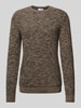 SELECTED HOMME Gebreide pullover met ronde hals, model 'NEWVINCEBUBBL' Lichtbruin