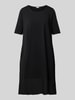 Milano Italy Knielanges T-Shirt-Kleid mit Rundhalsausschnitt Black