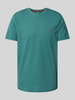 Christian Berg Men T-shirt met labelstitching Metallic groen