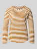 Smith and Soul Langarmshirt mit abgerundetem Saum Mittelbraun