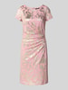 Vera Mont Knielange cocktailjurk met plooien opzij Lichtroze