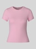 ONLY Slim fit t-shirt van katoenmix model 'RILEY' Roze