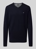 Fynch-Hatton Regular Fit Strickpullover aus Baumwoll-Mix mit Kaschmir-Anteil Marine