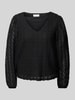 Vila Blusenshirt mit V-Ausschnitt Black