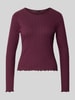 Only Slim Fit Langarmshirt aus reiner Baumwolle Modell 'CARLOTTA' Bordeaux