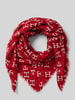 Tommy Hilfiger Sjaal met all-over labelprint Kersenrood