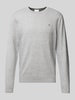 CK Calvin Klein Gebreide pullover met labelstitching Lichtgrijs