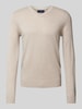 Christian Berg Men Strickpullover mit V-Ausschnitt Sand Melange