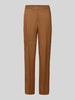 MANGO Straight Fit Leinenhose mit Bügelfalten Modell 'Boreli' Camel