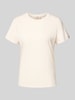 MOS MOSH Regular fit t-shirt met label-embleem model 'Dala' Ecru