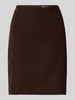 Christian Berg Woman Knielange rok met naadritssluiting Chocoladebruin