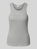 Liu Jo White Tanktop mit Label-Stitching Hellgrau