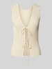Pieces Regular Fit Top aus Baumwoll-Mix Modell 'JOYLYNN' Sand