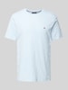 Tommy Hilfiger T-shirt met labelstitching Lichtblauw