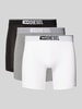 Diesel Boxershort met elastische band met logo in een set van 3 stuks Middengrijs