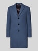 MCNEAL Lange jas van wolmix met reverskraag Blauw