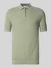 SELECTED HOMME Poloshirt mit kurzem Reißverschluss Hellgruen