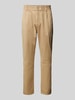 Tommy Jeans Tapered Fit Bundfaltenhose mit elastischem Bund Beige