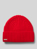 Seeberger Beanie met labeldetail Rood