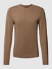 MCNEAL Strickpullover aus Viskose-Mix mit Rundhalsausschnitt Cognac Melange