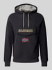 Napapijri Hoodie met labelpatch, model 'BURGEE' Zwart