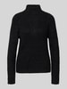 Jake*s Collection Gebreide pullover in riblook met opstaande kraag Zwart