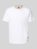 BOSS T-shirt met geribde ronde hals, model 'Tessler' Wit