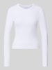 ONLY Slim Fit Langarmshirt aus Baumwoll-Mix Modell 'VAL' Weiss