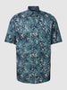 Tom Tailor Freizeithemd mit Allover-Print Marineblau