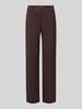 Christian Berg Woman Wide Leg Stoffhose mit Paspeltaschen am Gesäß Dunkelbraun