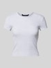 Vero Moda Regular Fit T-Shirt in Rippoptik Modell 'CHLOE' Hellgrau Melange