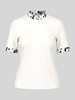 Marc Cain T-shirt met contrasterende kraagafwerking Offwhite