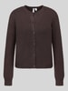 PIECES regular fit gebreid jack met wol model 'MALOU' Chocoladebruin gemêleerd