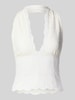 Gina Tricot Neckholder-Top aus Spitze Offwhite