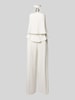 Rinascimento Cocktail-Jumpsuit in Layering-Optik Weiss