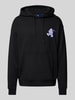 Hugo Blue Hoodie mit Moitv-Print Modell 'Namiko' Black