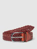 Weinmann Leren riem in gevlochten look Cognac