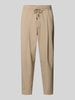 Marc O'Polo DENIM Relaxed Fit Bundfaltenhose mit Viskose-Anteil Modell 'VIGGO CROPPED' Sand