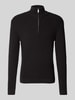 SELECTED HOMME Gebreide pullover met opstaande kraag, model 'THEO' Zwart