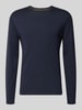 Christian Berg Men Strickpullover aus Baumwolle mit Rundhalsausschnitt Marine