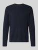 Lindbergh slim fit gebreide trui van katoenmix Marineblauw