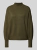 s.Oliver RED LABEL Sweter z dzianiny o kroju relaxed fit z mieszanki bawełny i wełny ze stójką Khaki