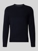 Brax Gebreide pullover met ribboorden, model 'Rick' Marineblauw