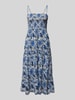 Only Knielanges Kleid mit Smok-Details Bleu