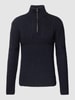Superdry Strickpullover mit Zopfmuster Dunkelblau