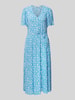 Marc O'Polo Denim Midi-jurk van viscose met strikceintuur Lichtblauw