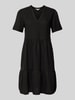 Only Comfort Fit Freizeitkleid aus Viskose-Leinen-Mix Modell 'TIRI-CARO' Black