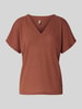 Soyaconcept Regular Fit T-Shirt mit V-Ausschnitt Modell 'DELIA' Rostrot